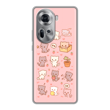 Силиконовый чехол на OPPO Reno 11 с принтом Hello Kitty Хелоу Кити