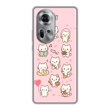Силиконовый чехол на OPPO Reno 11 с принтом Hello Kitty Хелоу Кити