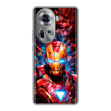 Силиконовый чехол на OPPO Reno 11 с принтом Железный человек Ironman