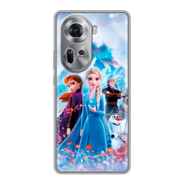 Силиконовый чехол на OPPO Reno 11 с принтом Холодное сердце Frozen