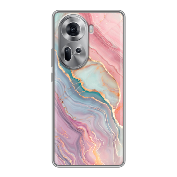 Силиконовый чехол на OPPO Reno 11 с принтом розовый мрамор