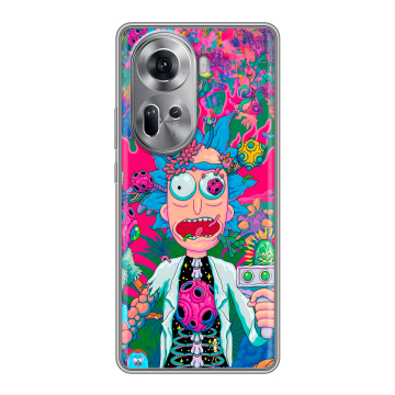Силиконовый чехол на OPPO Reno 11 с принтом Рик и Морти Rick Morty