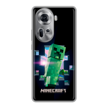 Силиконовый чехол на OPPO Reno 11 с принтом Майнкрафт Minecraft