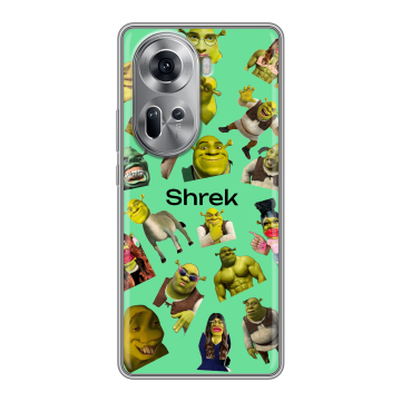 Силиконовый чехол на OPPO Reno 11 с принтом Шрек Shrek