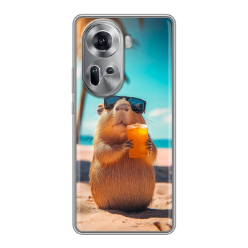 Силиконовый чехол на OPPO Reno 11 с принтом Капибара