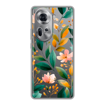 Силиконовый чехол на OPPO Reno 11 с принтом Цветы паттерн