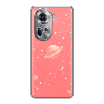 Силиконовый чехол на OPPO Reno 11 с принтом Розовый космос