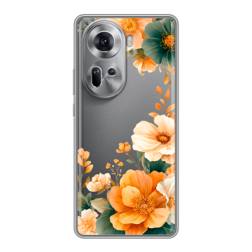 Силиконовый чехол на OPPO Reno 11 с принтом Цветы принт
