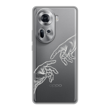 Силиконовый чехол на OPPO Reno 11 с принтом Сотворение мира