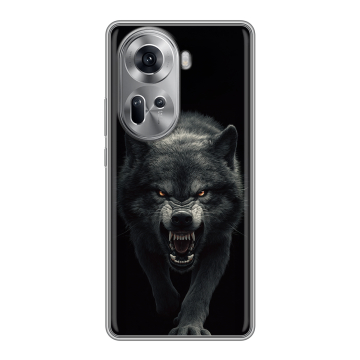 Силиконовый чехол на OPPO Reno 11 с принтом Волк