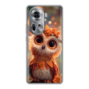 Силиконовый чехол на OPPO Reno 11 с принтом Милая сова Силиконовый чехол на OPPO Reno 11 с принтом Милая сова