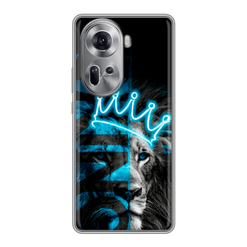 Силиконовый чехол на OPPO Reno 11 с принтом Король лев Силиконовый чехол на OPPO Reno 11 с принтом Король лев