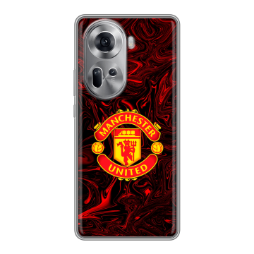Силиконовый чехол на OPPO Reno 11 с принтом Manchester United Силиконовый чехол на OPPO Reno 11 с принтом Manchester United