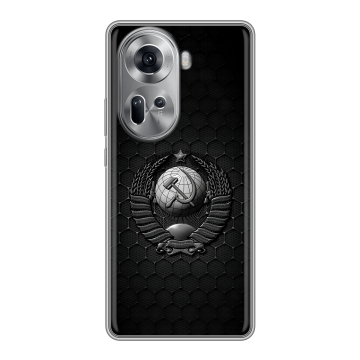 Силиконовый чехол на OPPO Reno 11 с принтом Герб Флаг СССР