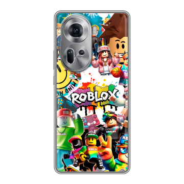 Силиконовый чехол на OPPO Reno 11 с принтом Roblox Роблокс
