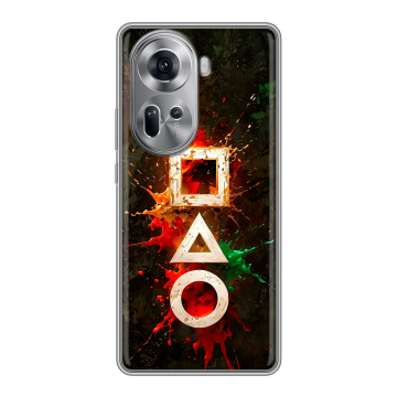 Силиконовый чехол на OPPO Reno 11 с принтом Squid Game Игра кальмара
