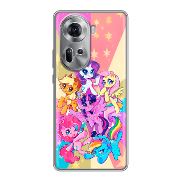 Силиконовый чехол на OPPO Reno 11 с принтом My little pony Дружба чудо