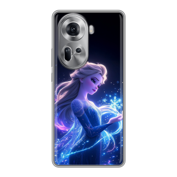 Силиконовый чехол на OPPO Reno 11 с принтом Холодное сердце Frozen