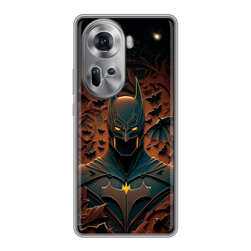 Силиконовый чехол на OPPO Reno 11 с принтом Batman Бэтмен Силиконовый чехол на OPPO Reno 11 с принтом Batman Бэтмен