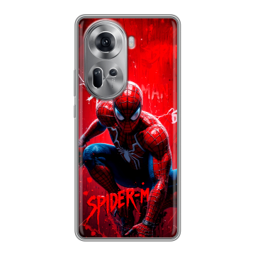 Силиконовый чехол на OPPO Reno 11 с принтом Spiderman Человек паук