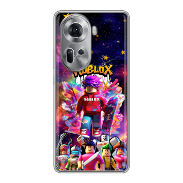 Силиконовый чехол на OPPO Reno 11 с принтом Roblox Роблокс