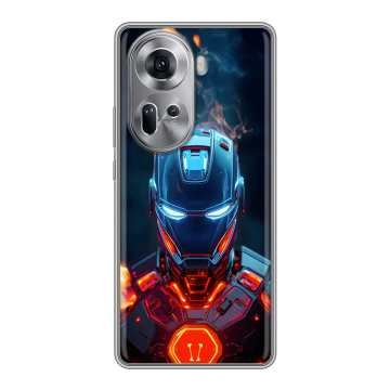Силиконовый чехол на OPPO Reno 11 с принтом IronMan Железный человек