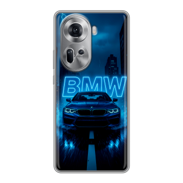 Силиконовый чехол на OPPO Reno 11 с принтом BMW БМВ
