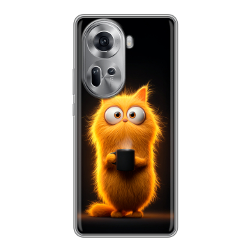 Силиконовый чехол на OPPO Reno 11 с принтом Смешной кот