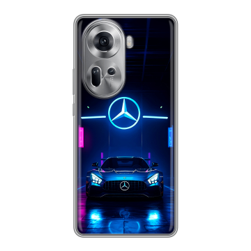 Силиконовый чехол на OPPO Reno 11 с принтом Mercedes Мерседес