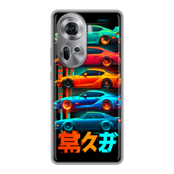 Силиконовый чехол на OPPO Reno 11 с принтом машины тачки Силиконовый чехол на OPPO Reno 11 с принтом машины тачки