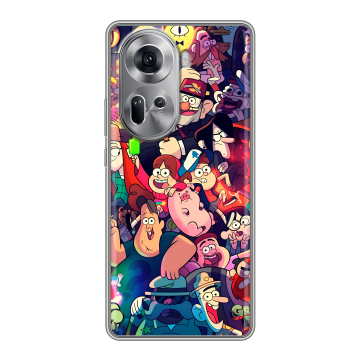 Силиконовый чехол на OPPO Reno 11 с принтом Gravity Falls Гравити Фолз