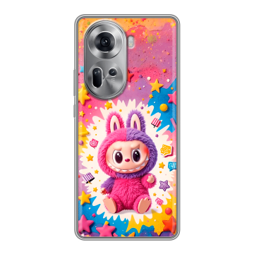 Силиконовый чехол на OPPO Reno 11 с принтом Labubu Лабубу