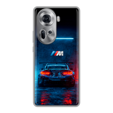 Силиконовый чехол на OPPO Reno 11 с принтом BMW БМВ