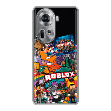 Силиконовый чехол на OPPO Reno 11 с принтом Roblox Роблокс