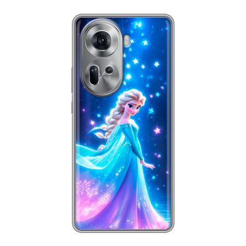 Силиконовый чехол на OPPO Reno 11 с принтом Холодное сердце Frozen