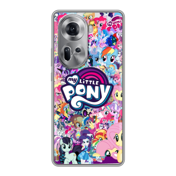 Силиконовый чехол на OPPO Reno 11 с принтом My little pony Дружба чудо