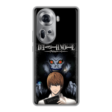 Силиконовый чехол на OPPO Reno 11 с принтом Death note Тетрадь смерти Силиконовый чехол на OPPO Reno 11 с принтом Death note Тетрадь смерти