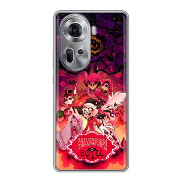 Силиконовый чехол на OPPO Reno 11 с принтом Hazbin Hotel Отель Хазбин