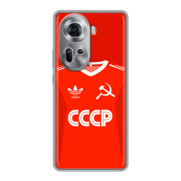 Силиконовый чехол на OPPO Reno 11 с принтом Флаг Герб СССР Силиконовый чехол на OPPO Reno 11 с принтом Флаг Герб СССР