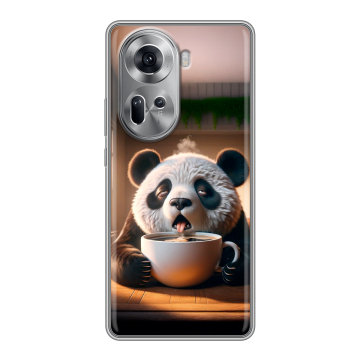 Силиконовый чехол на OPPO Reno 11 с принтом смешная панда