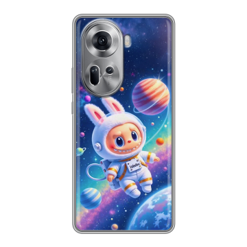 Силиконовый чехол на OPPO Reno 11 с принтом Labubu Лабубу