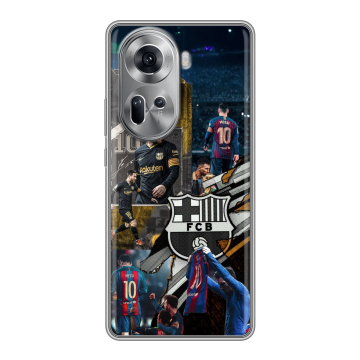 Силиконовый чехол на OPPO Reno 11 с принтом Messi Barcelona