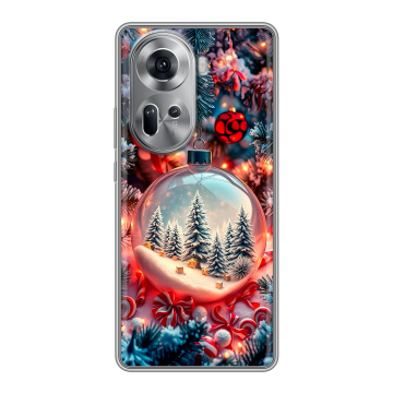 Силиконовый чехол на OPPO Reno 11 с принтом Новый год Силиконовый чехол на OPPO Reno 11 с принтом Новый год