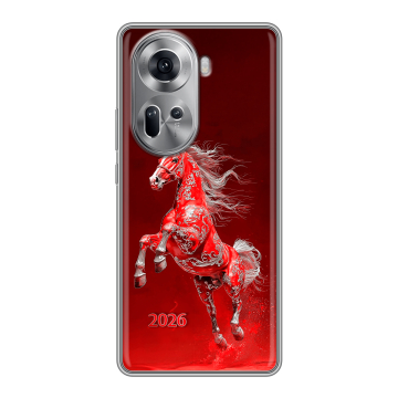 Силиконовый чехол на OPPO Reno 11 с принтом Новый год Силиконовый чехол на OPPO Reno 11 с принтом Новый год