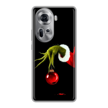 Силиконовый чехол на OPPO Reno 11 с принтом Новый год Гринч Силиконовый чехол на OPPO Reno 11 с принтом Новый год Гринч