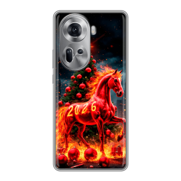 Силиконовый чехол на OPPO Reno 11 с принтом Новый год Силиконовый чехол на OPPO Reno 11 с принтом Новый год