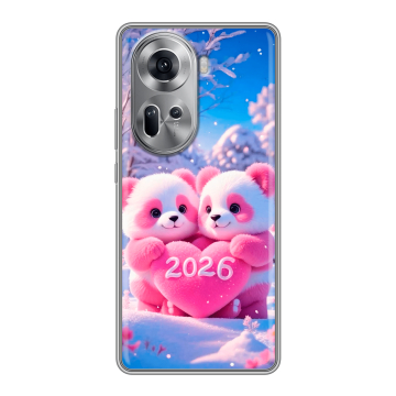 Силиконовый чехол на OPPO Reno 11 с принтом Новый год