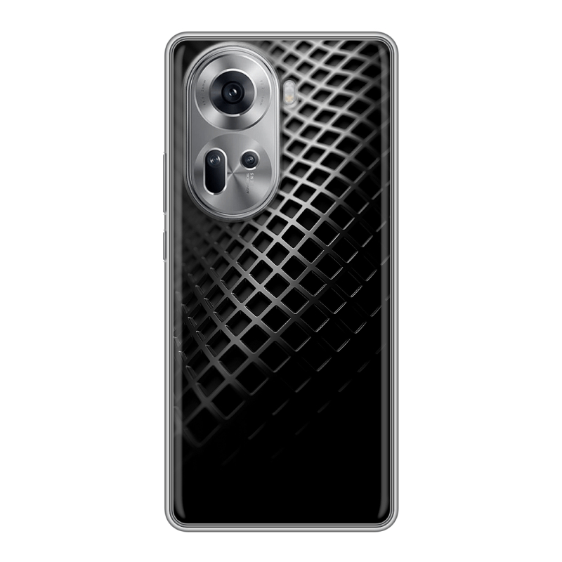 Силиконовый чехол на OPPO Reno 11 с принтом Текстура металла Силиконовый чехол на OPPO Reno 11 с принтом Текстура металла