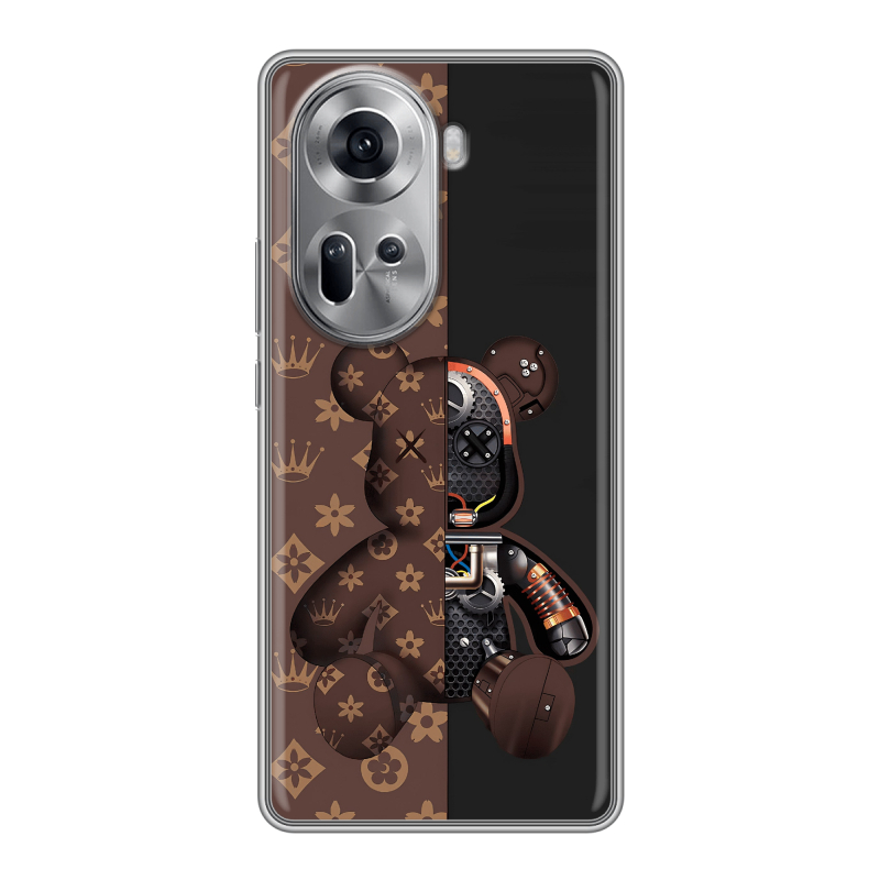 Силиконовый чехол на OPPO Reno 11 с принтом Луи робот Силиконовый чехол на OPPO Reno 11 с принтом Луи робот