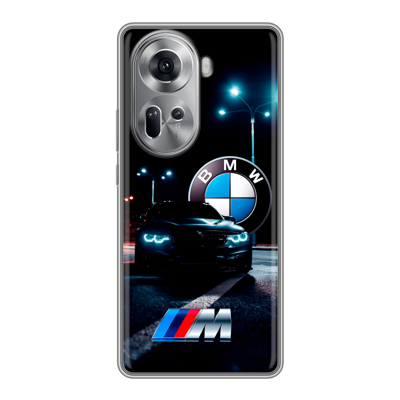 Силиконовый чехол на OPPO Reno 11 с принтом БМВ BMW Силиконовый чехол на OPPO Reno 11 с принтом БМВ BMW